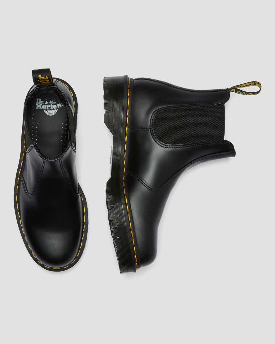 schwarze dr. martens 2976 bex smooth chelsea boots für herren