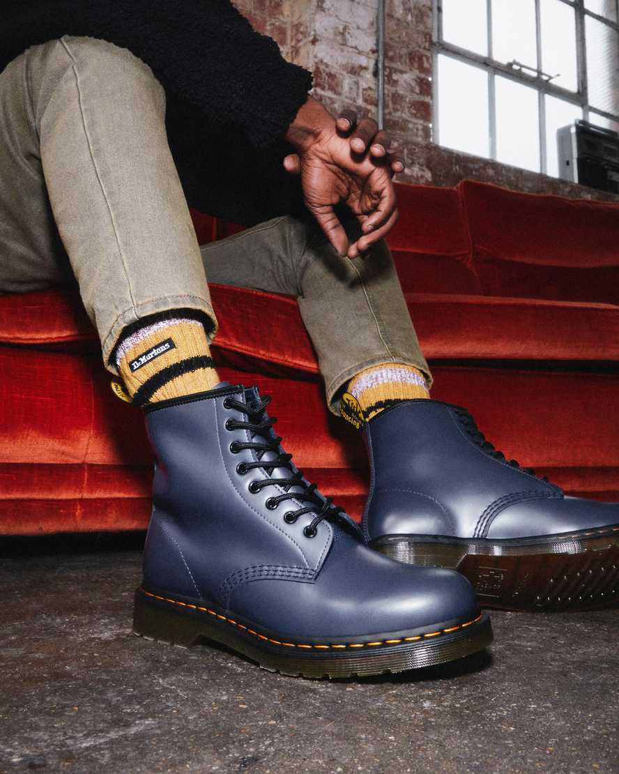 blaue dr. martens 1460 smooth herren-schnürstiefel