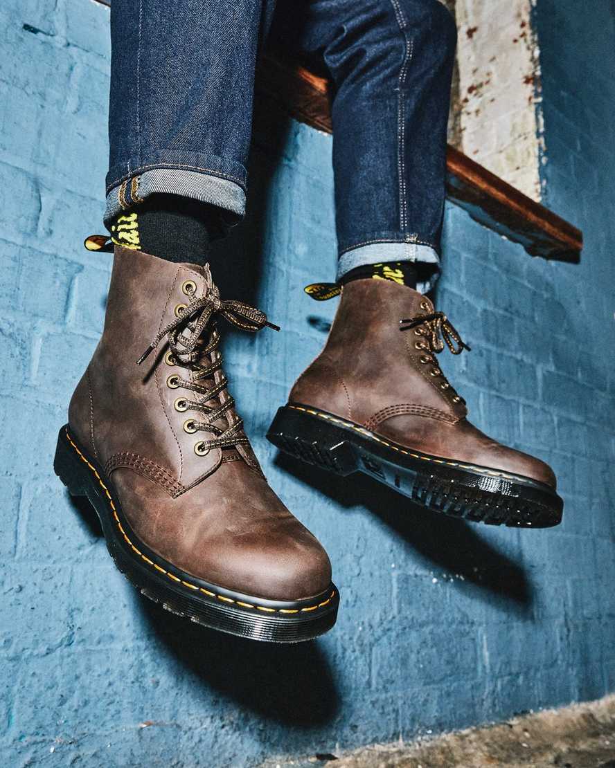 dunkelbraune dr. martens 1460 pascal herren-schnürstiefel