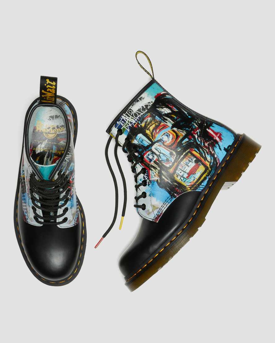 schwarze dr. martens 1460 basquiat herren-schnürstiefel