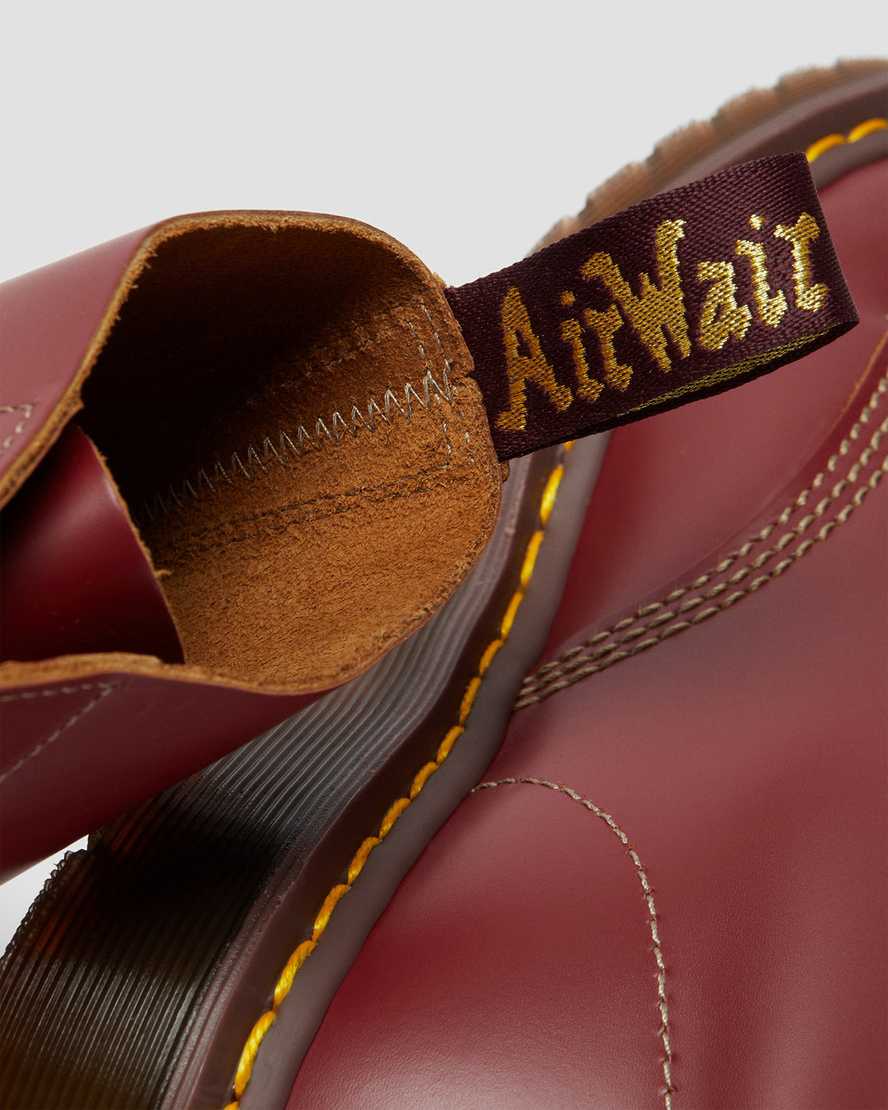 rote dr. martens 1460 vintage herren-schnürstiefel hergestellt in england