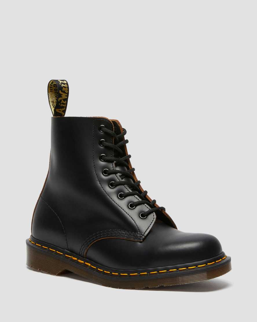 schwarze dr. martens 1460 vintage herren-schnürstiefel hergestellt in england