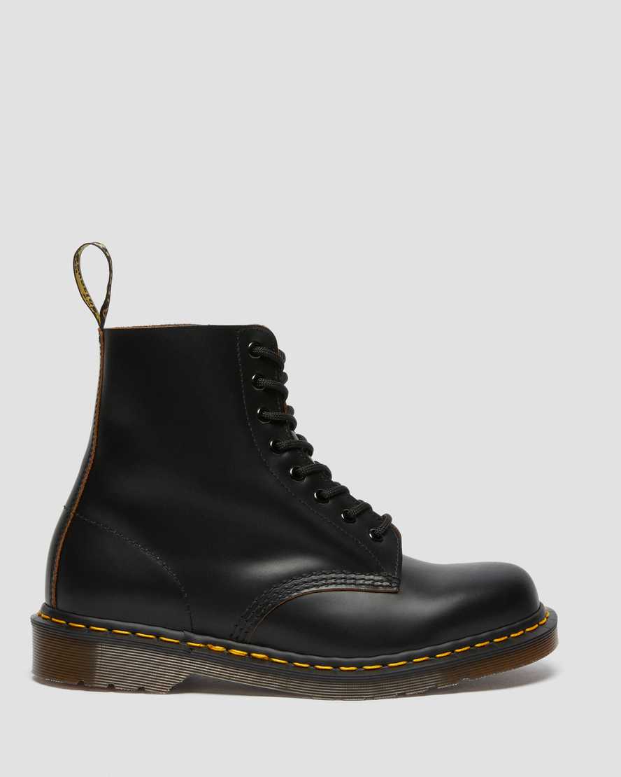 schwarze dr. martens 1460 vintage herren-schnürstiefel hergestellt in england