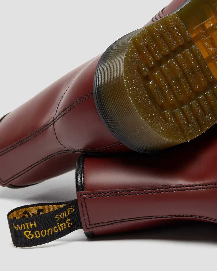rote dr. martens 1460 glatte herren-schnürstiefel