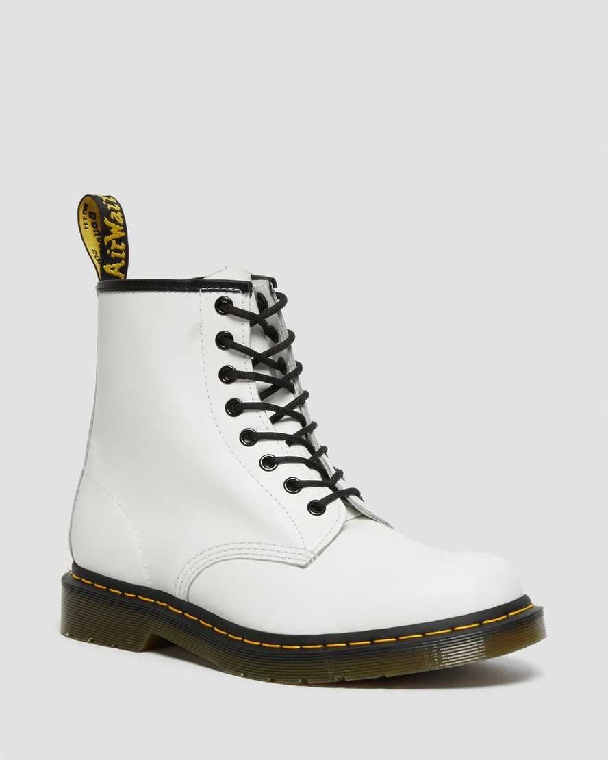 weiße dr. martens 1460 glatte herren-schnürstiefel