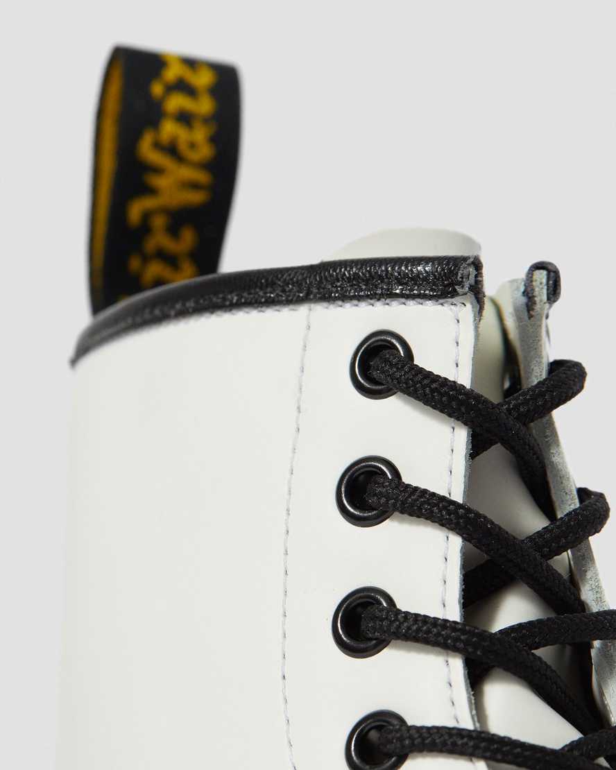 weiße dr. martens 1460 glatte herren-schnürstiefel
