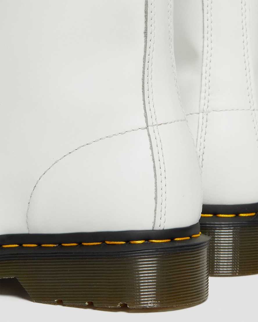 weiße dr. martens 1460 glatte herren-schnürstiefel