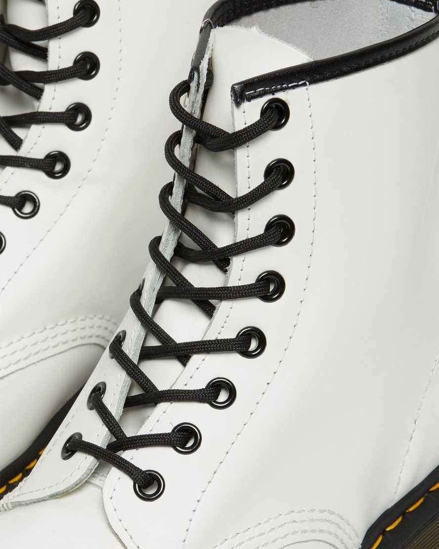weiße dr. martens 1460 glatte herren-schnürstiefel