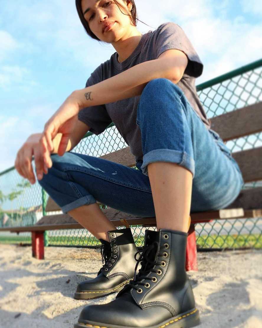 schwarze dr. martens 1460 felix herren-schnürstiefel
