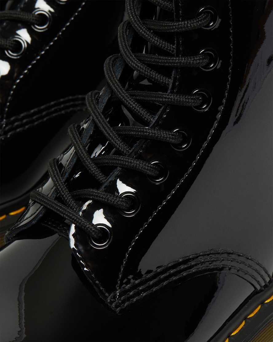 schwarze dr. martens 1460 bex lackleder-schnürstiefel für herren.
