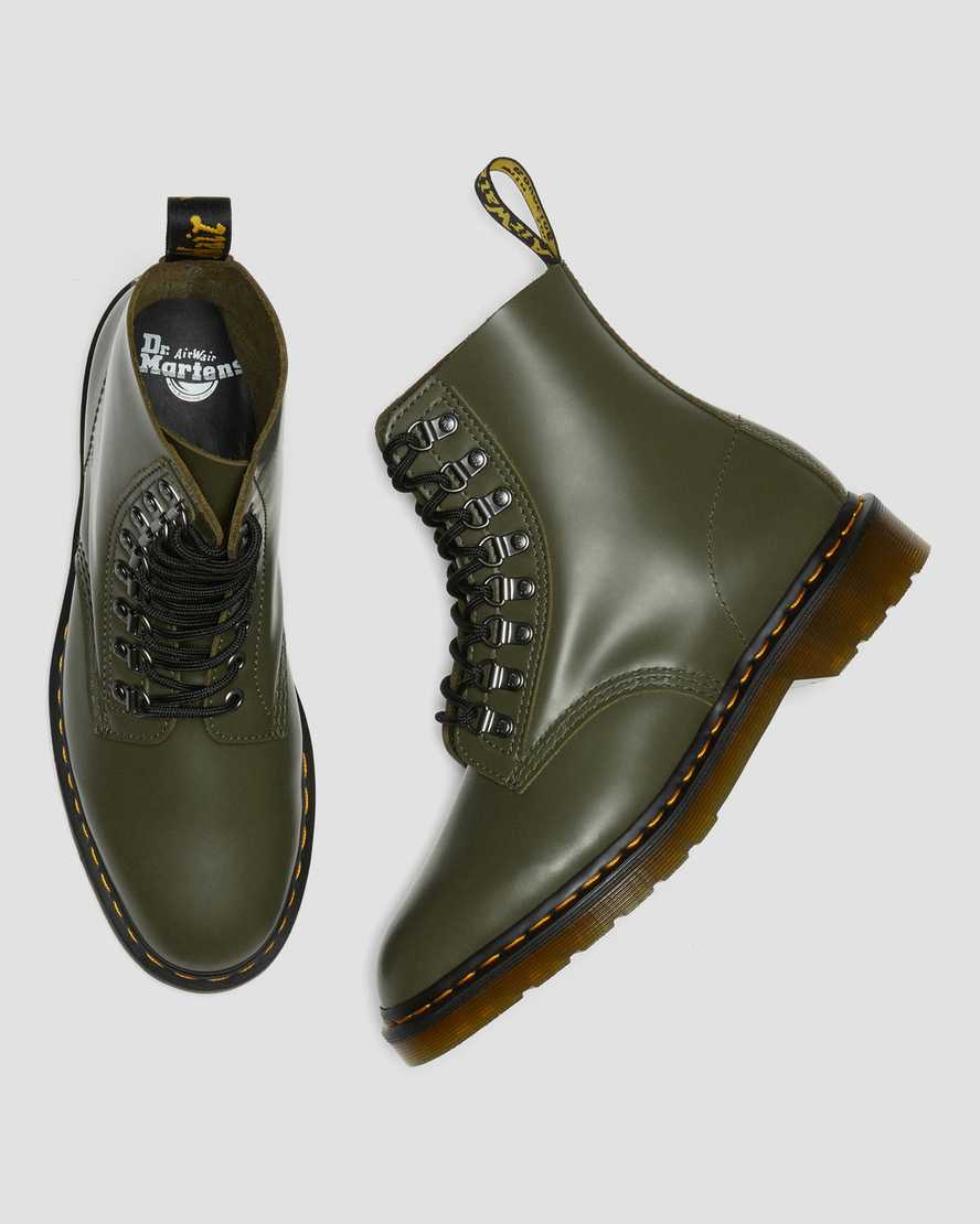 grüne dr. martens 1460 pascal verso smooth herren-schnürstiefel