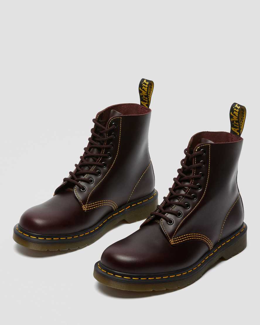 burgunderrote dr. martens 1460 pascal atlas herren-schnürstiefel