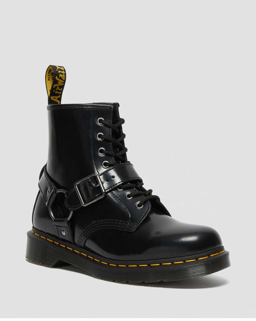 schwarze dr. martens 1460 harness herren-schnürstiefel