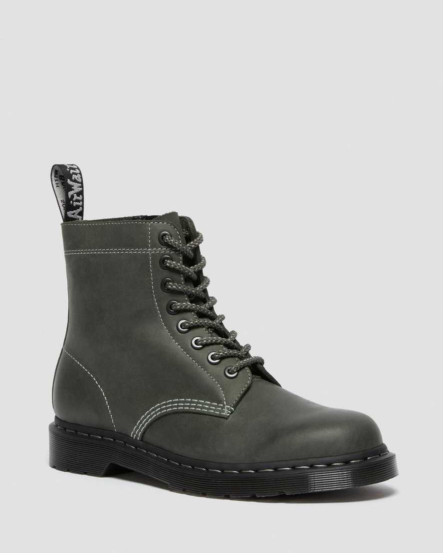 olivgrüne dr. martens 1460 pascal zip herren-schnürstiefel