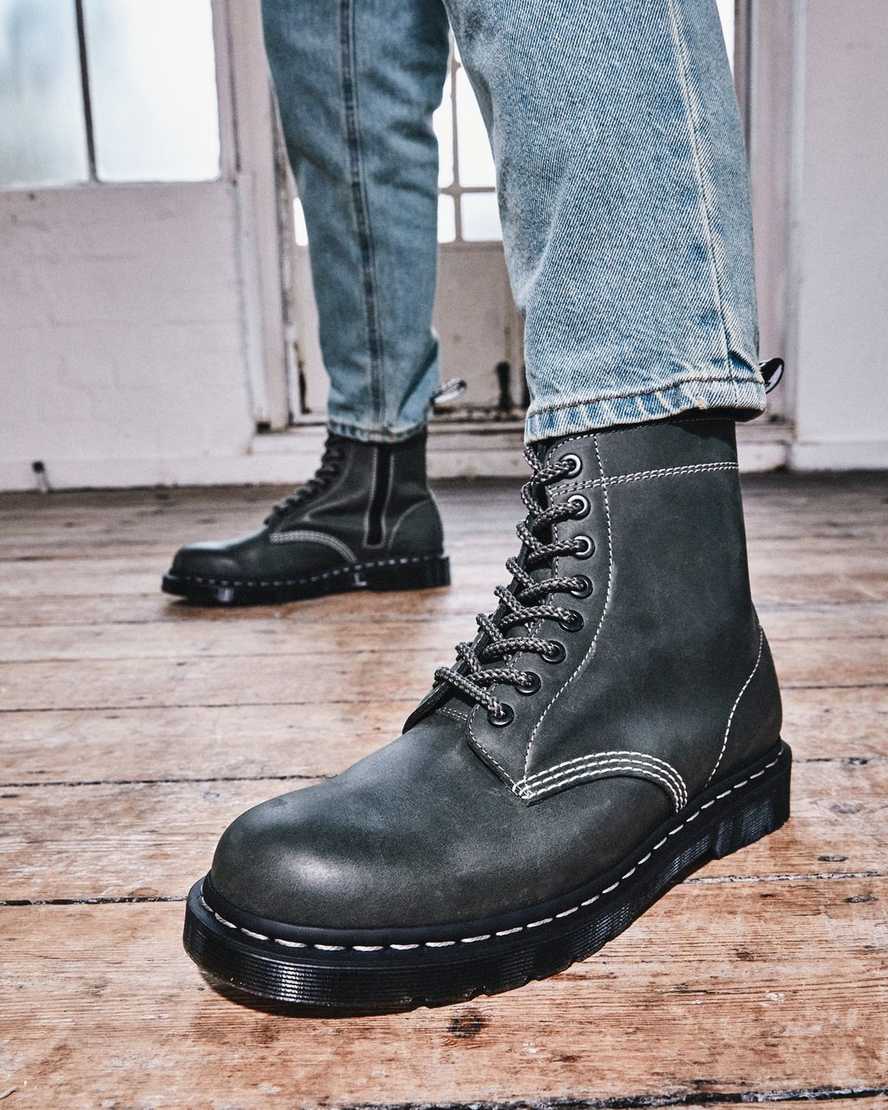 olivgrüne dr. martens 1460 pascal zip herren-schnürstiefel