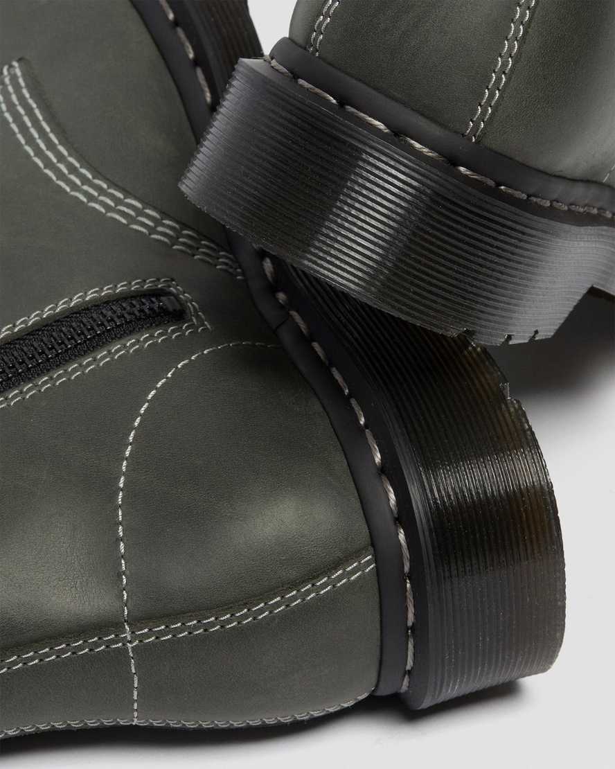 olivgrüne dr. martens 1460 pascal zip herren-schnürstiefel
