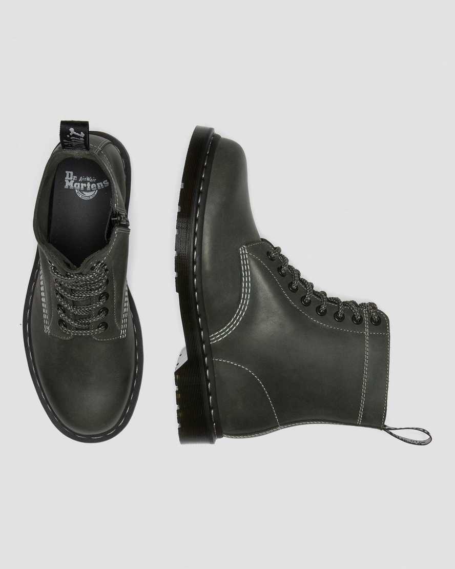 olivgrüne dr. martens 1460 pascal zip herren-schnürstiefel