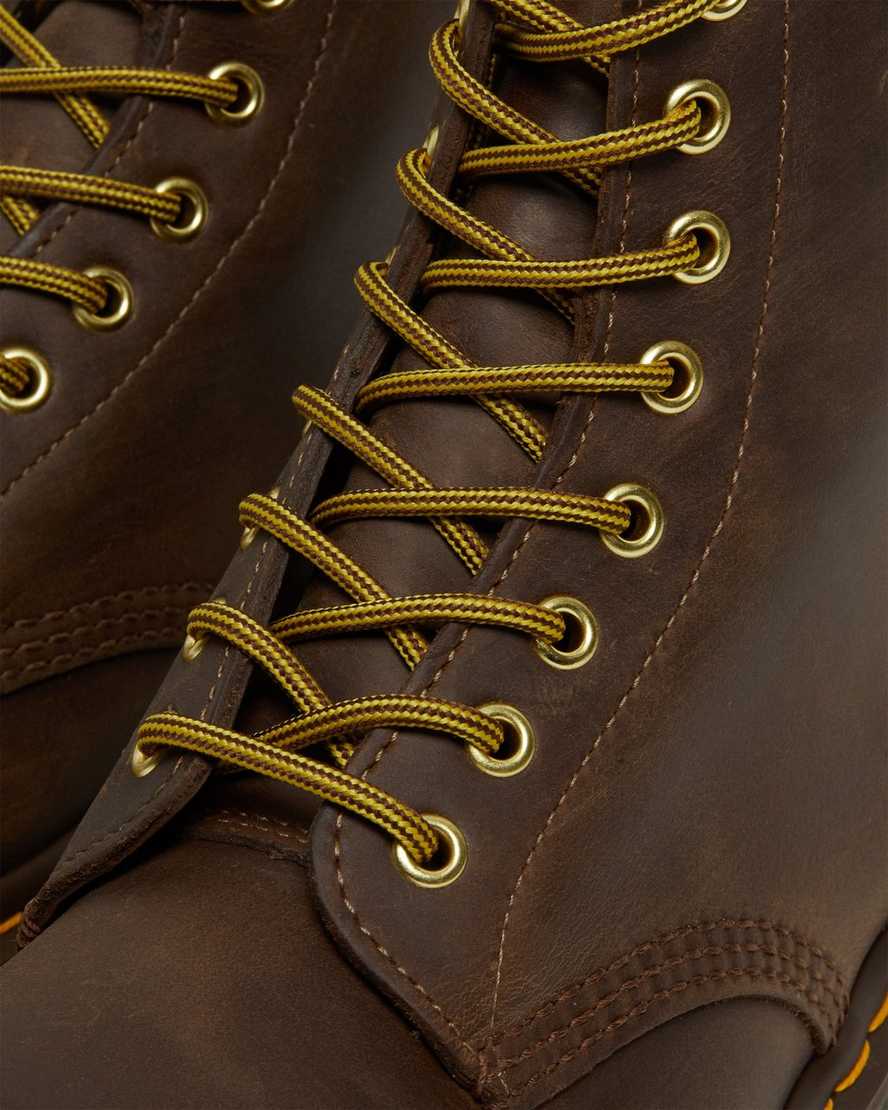 braune dr. martens 1460 crazy horse herren-schnürstiefel