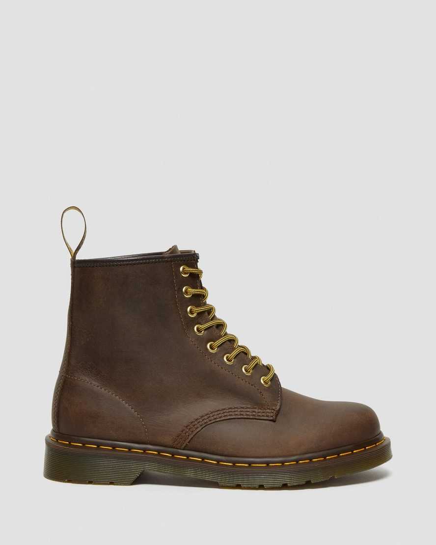braune dr. martens 1460 crazy horse herren-schnürstiefel