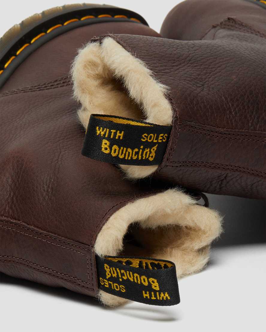 braune dr. martens 1460 pascal herrenstiefel mit kunstfellfutter