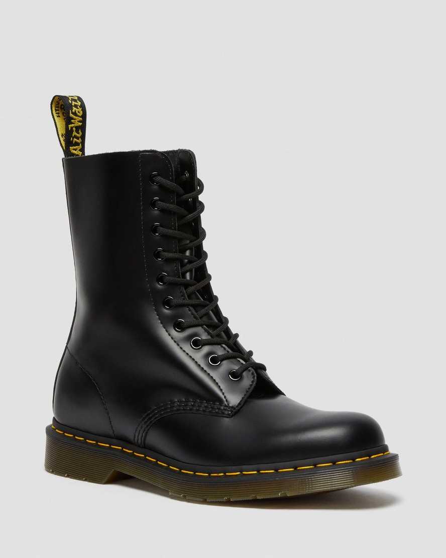 schwarze dr. martens 1490 smooth herrenstiefel mittelhoch