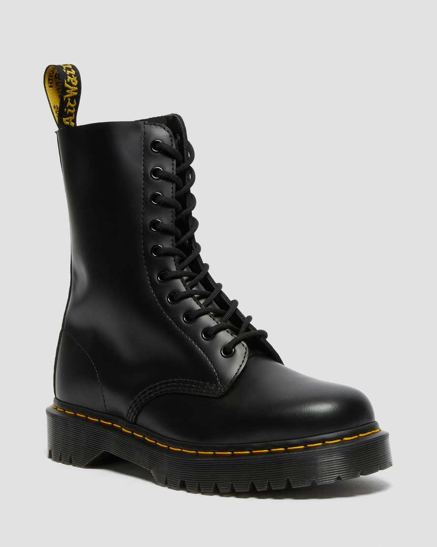 schwarze dr. martens 1490 bex smooth herrenstiefel mittelhoch