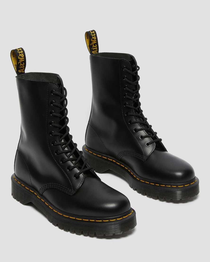 schwarze dr. martens 1490 bex smooth herrenstiefel mittelhoch