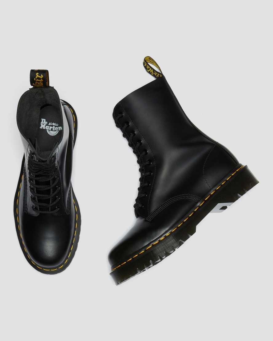 schwarze dr. martens 1490 bex smooth herrenstiefel mittelhoch