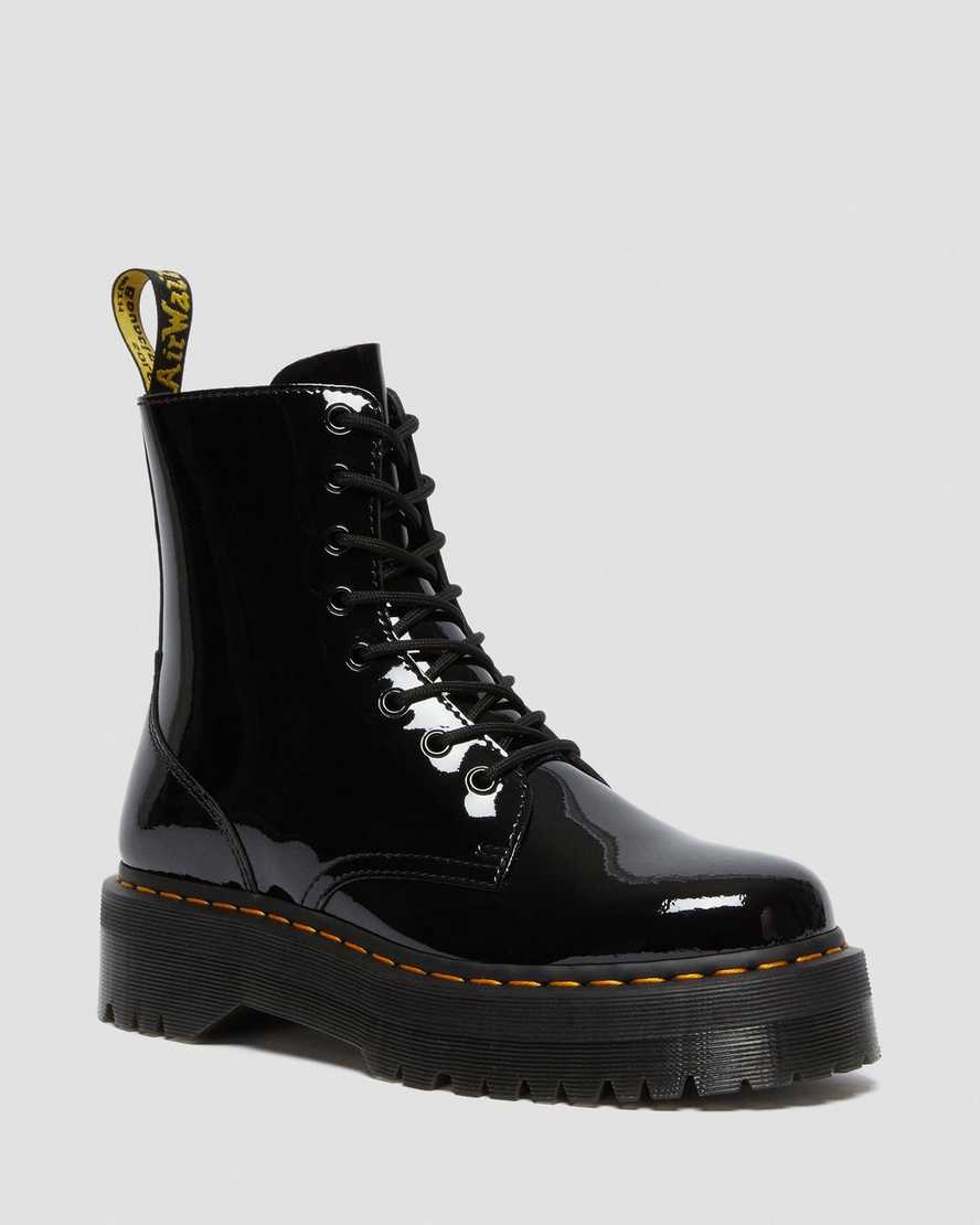 schwarze dr. martens jadon lack-plateaustiefel für herren