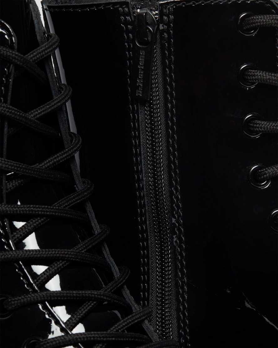 schwarze dr. martens jadon lack-plateaustiefel für herren