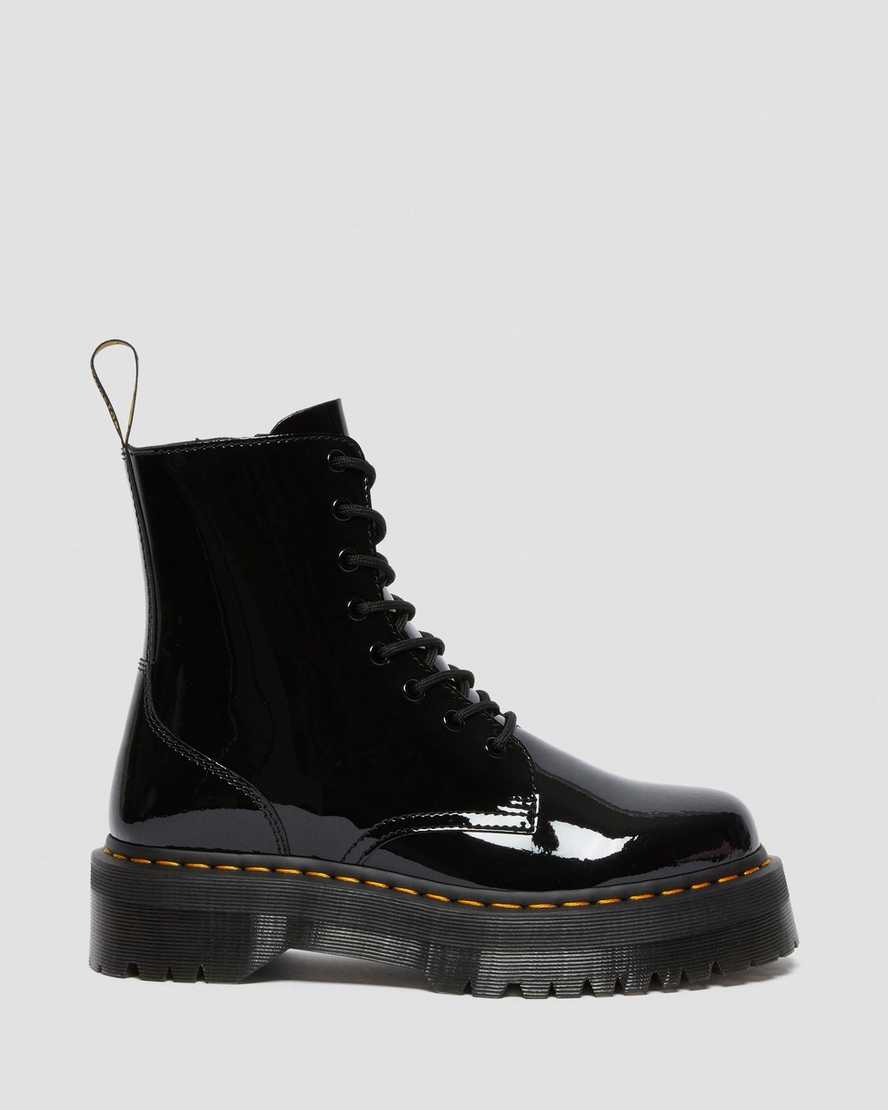 schwarze dr. martens jadon lack-plateaustiefel für herren