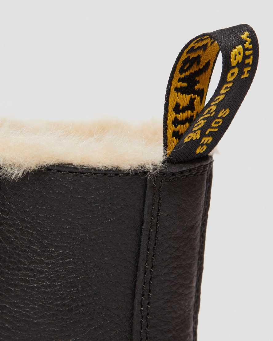 schwarze dr. martens jadon herren-plateaustiefel mit kunstfellfutter