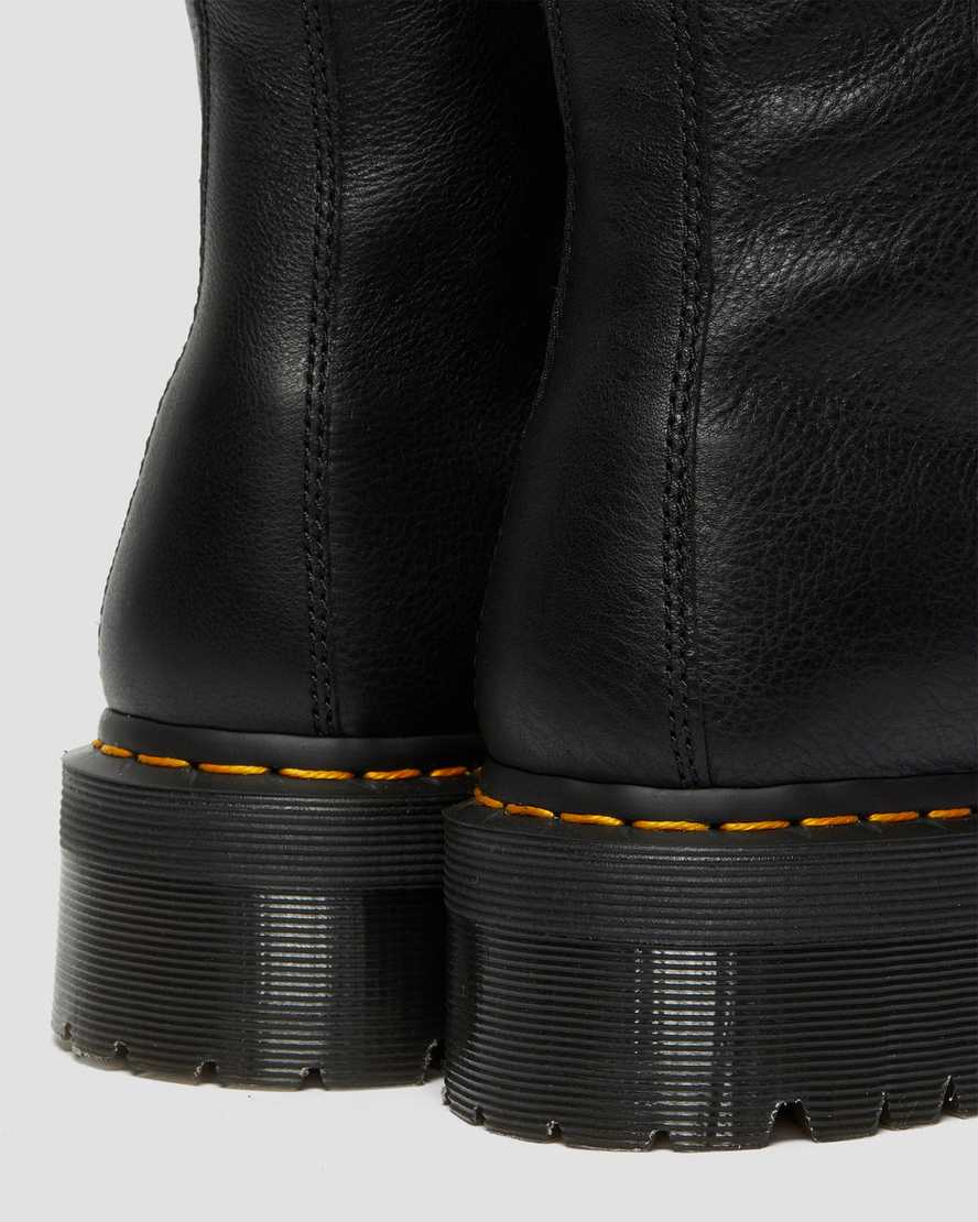 schwarze dr. martens jadon herren-plateaustiefel mit kunstfellfutter