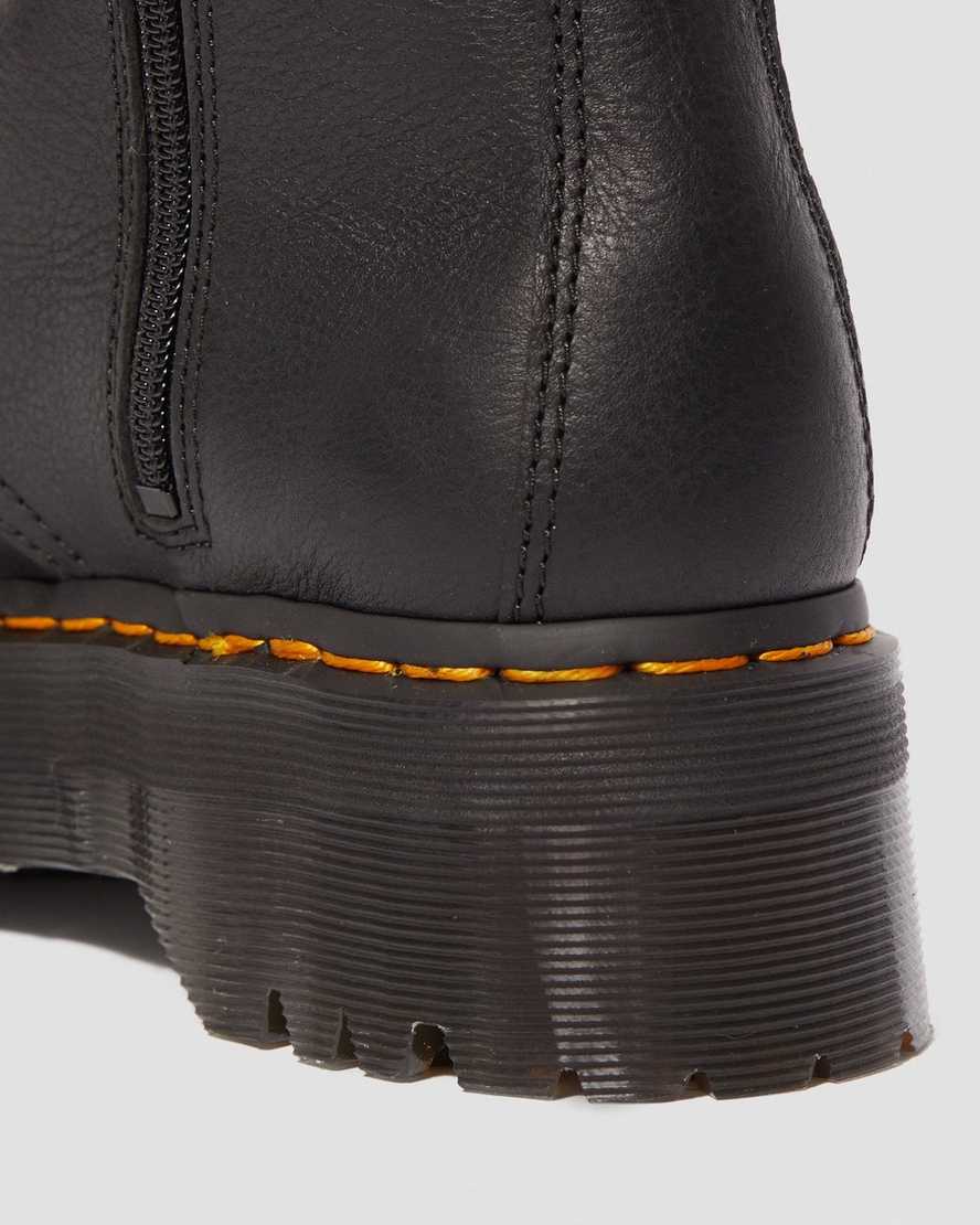 schwarze dr. martens jadon herren-plateaustiefel mit kunstfellfutter