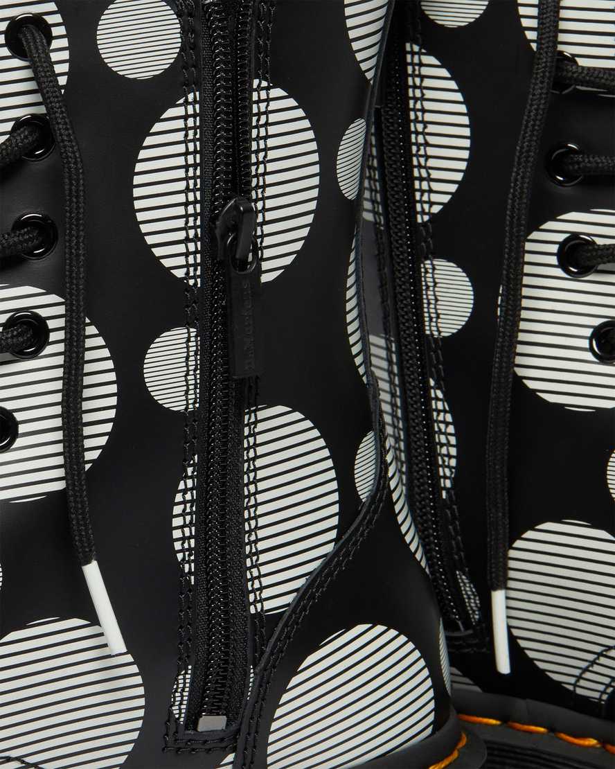 schwarze dr. martens jadon polka dot glatte herren-plateaustiefel