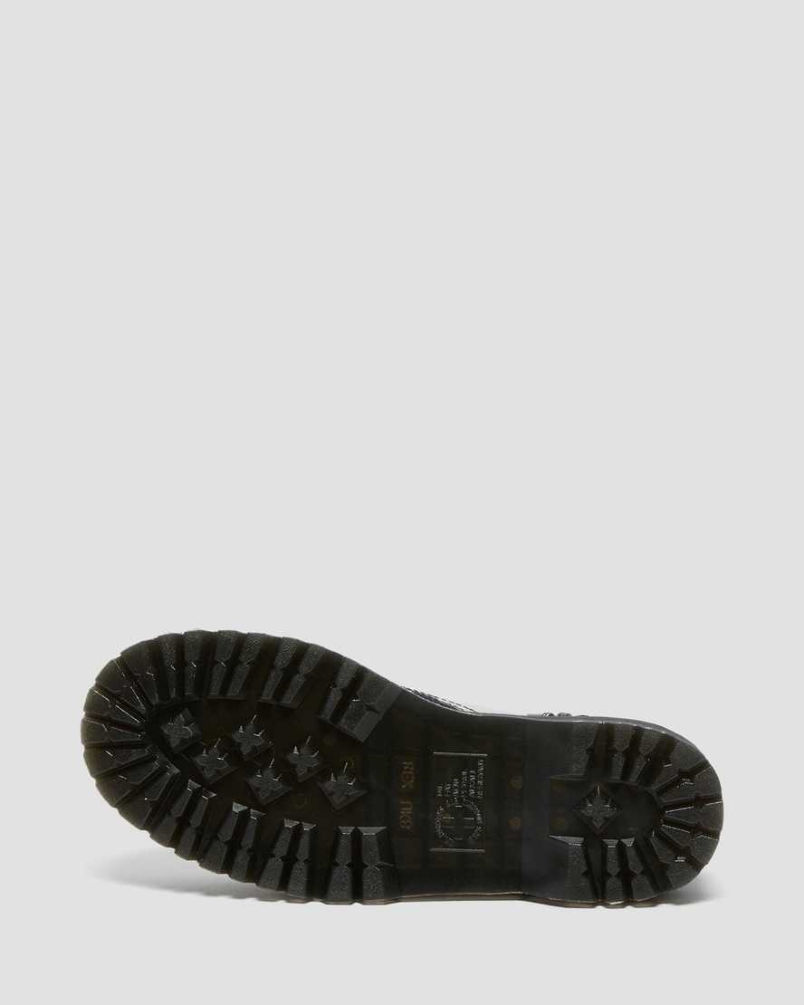 schwarze dr. martens jadon polka dot glatte herren-plateaustiefel