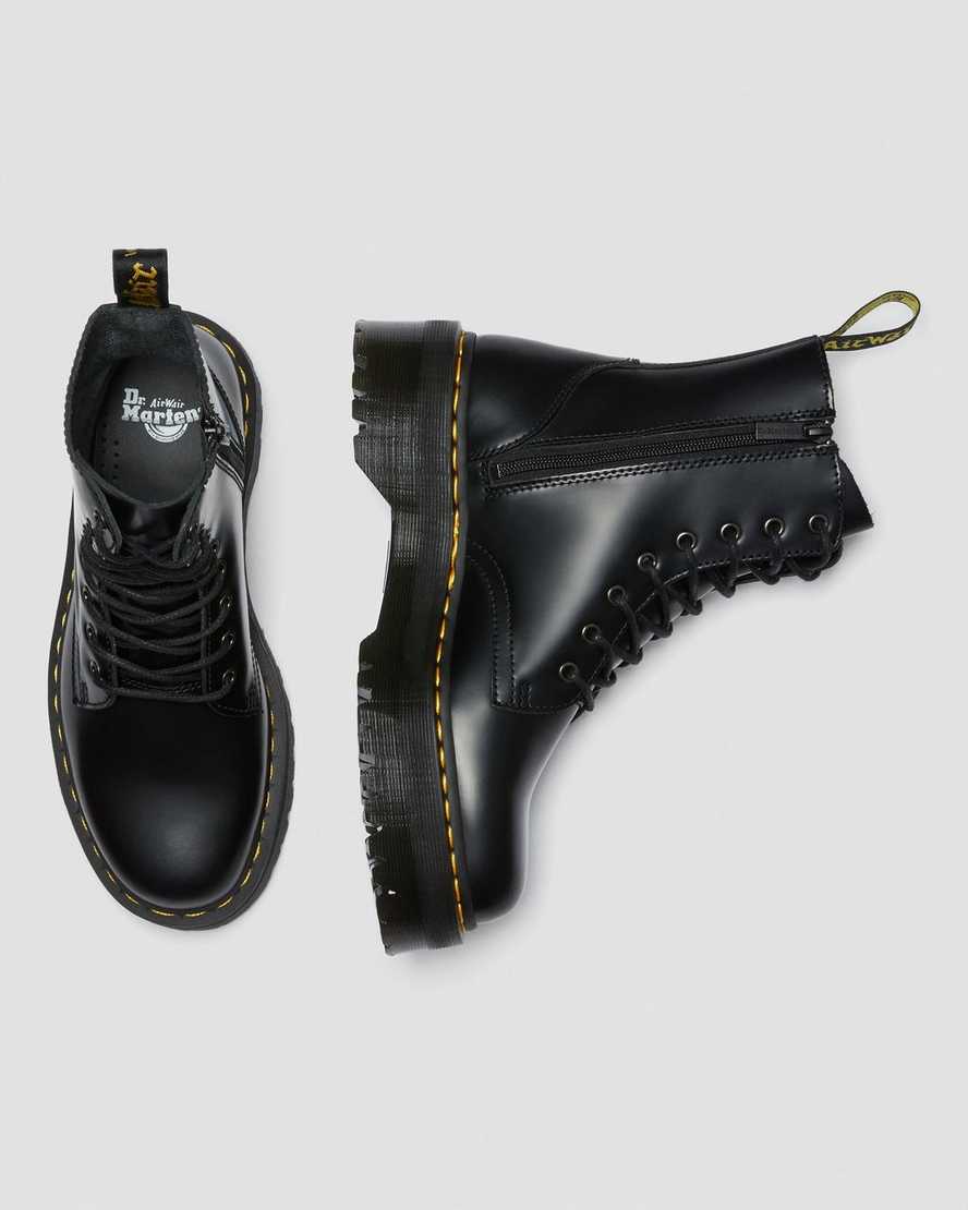 schwarze dr. martens jadon smooth herren-plateaustiefel
