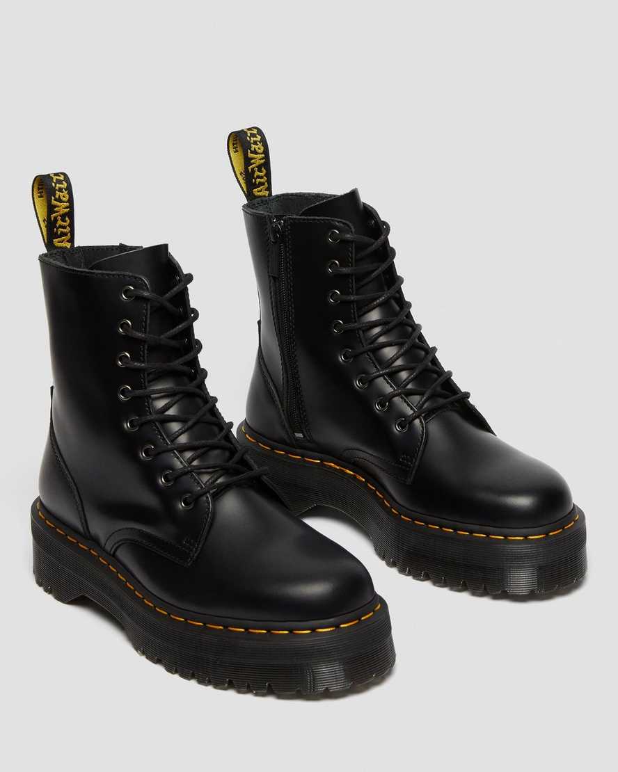 schwarze dr. martens jadon smooth herren-plateaustiefel