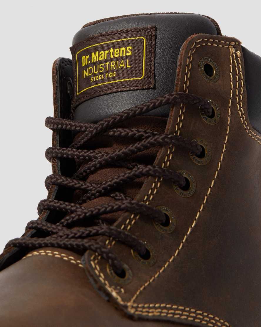 dunkelbraune dr. martens winch extra wide herren-arbeitsstiefel