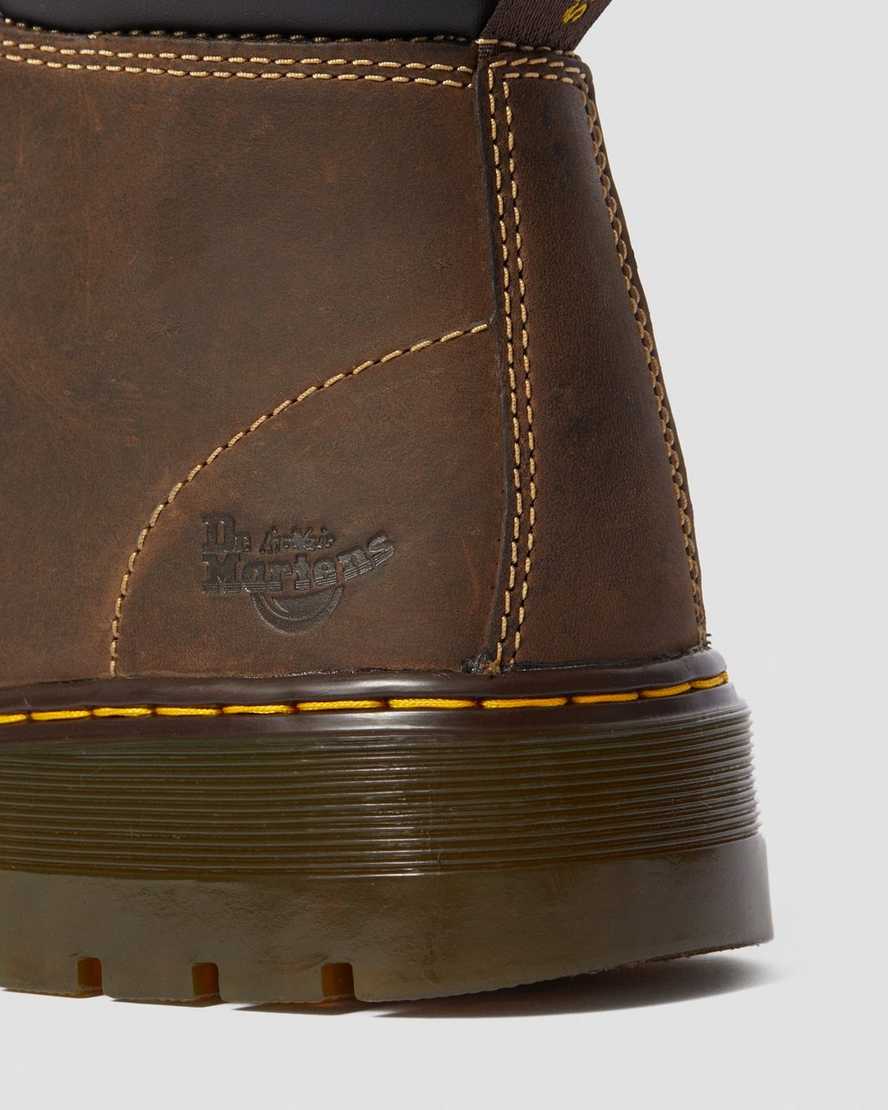 dunkelbraune dr. martens winch extra wide herren-arbeitsstiefel