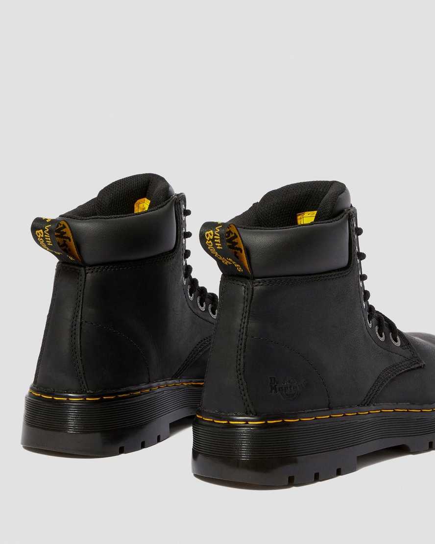 schwarze dr. martens winch extra wide herren-arbeitsstiefel