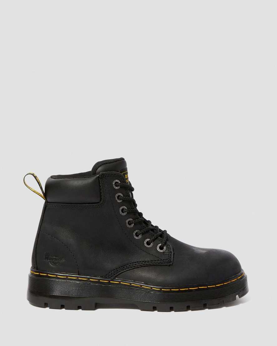 schwarze dr. martens winch extra wide herren-arbeitsstiefel