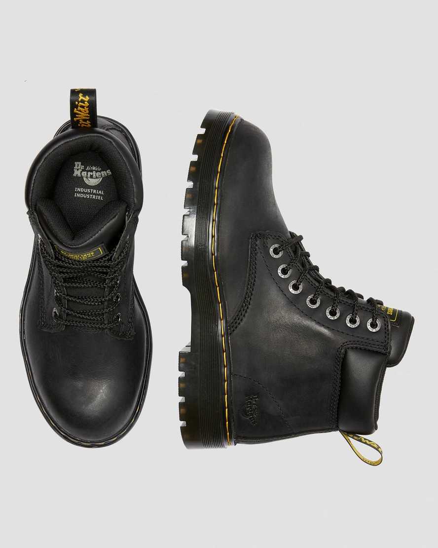 schwarze dr. martens winch extra wide herren-arbeitsstiefel