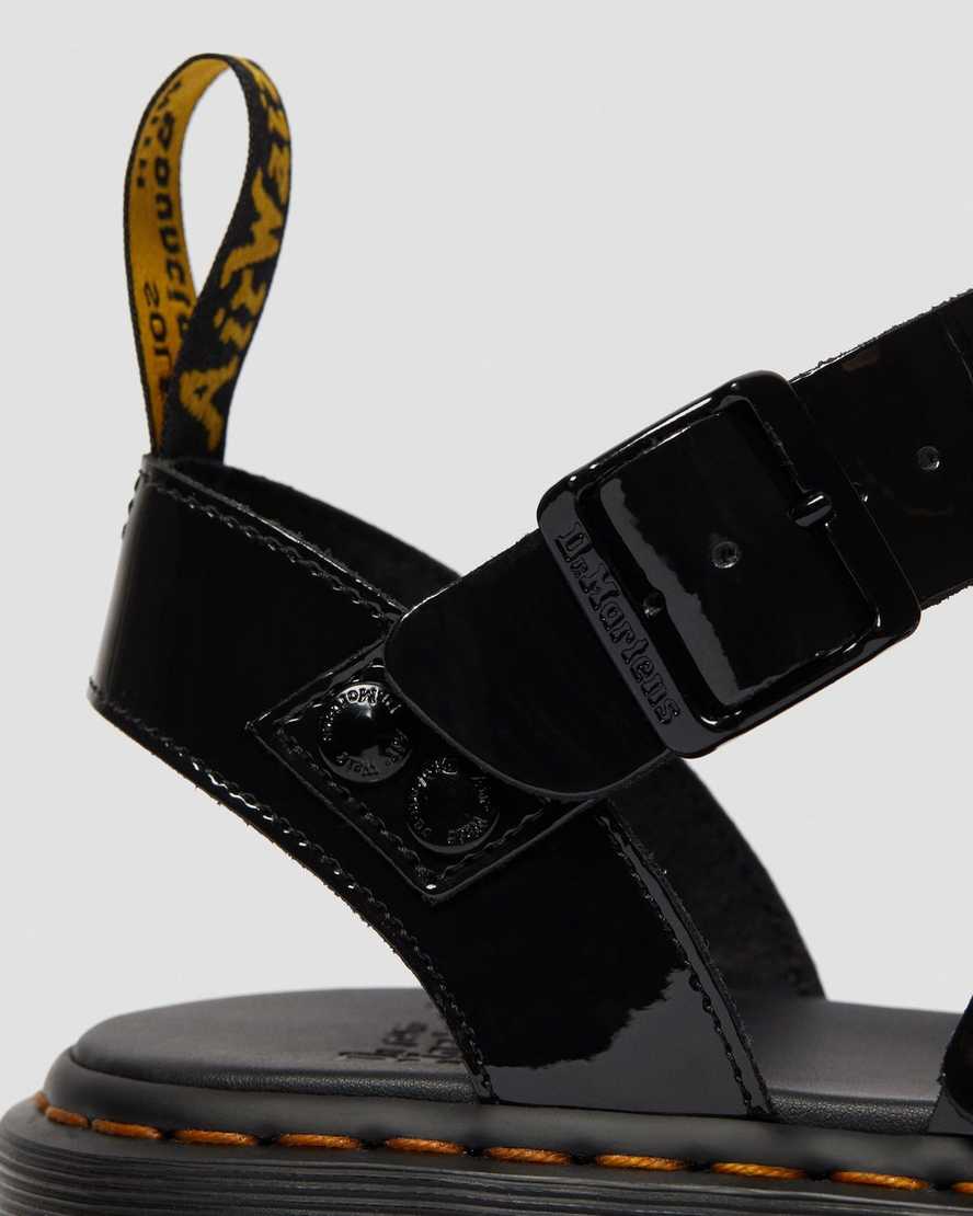schwarze dr. martens gryphon lack-gladiator-sandalen für herren