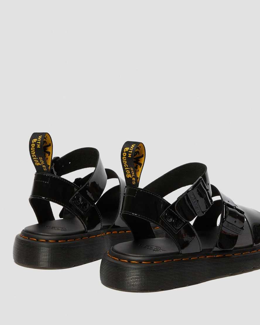 schwarze dr. martens gryphon lack-gladiator-sandalen für herren