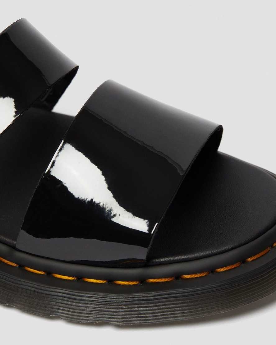 schwarze dr. martens gryphon lack-gladiator-sandalen für herren