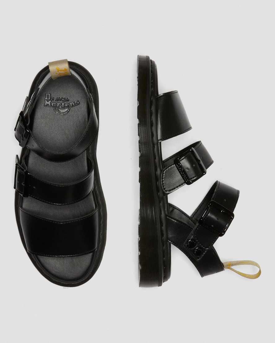 schwarze dr. martens gryphon herren-gladiatorensandalen