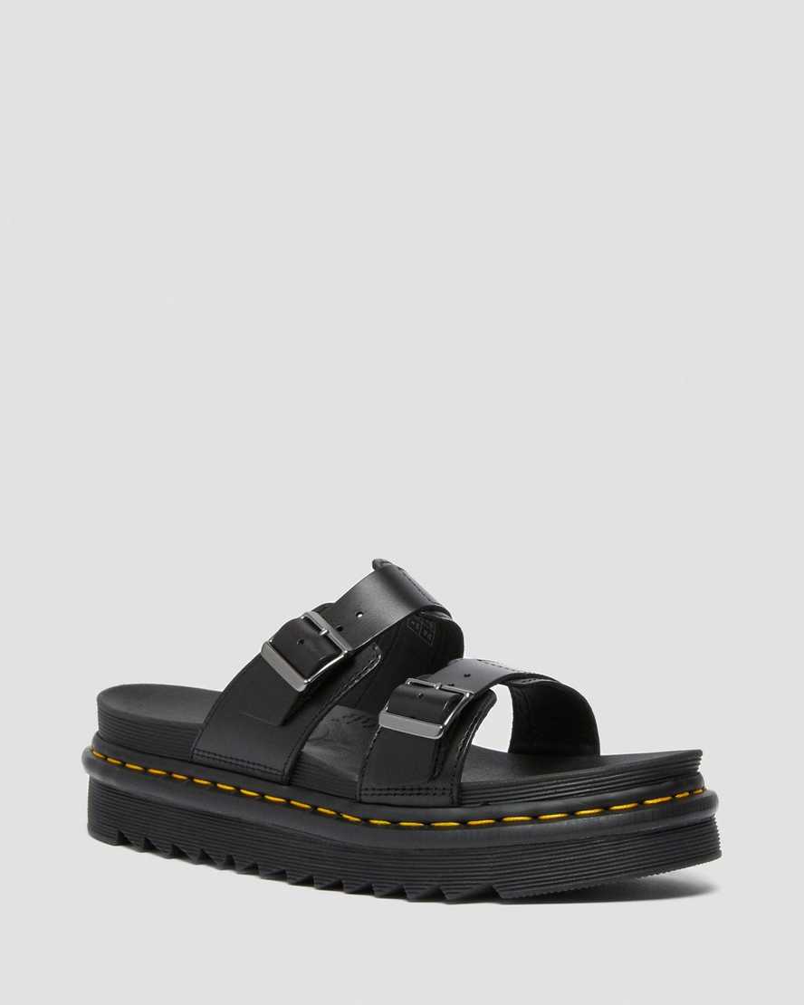 schwarze dr. martens myles brando herren-sandalen mit schnalle