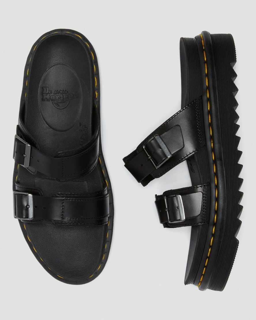 schwarze dr. martens myles brando herren-sandalen mit schnalle