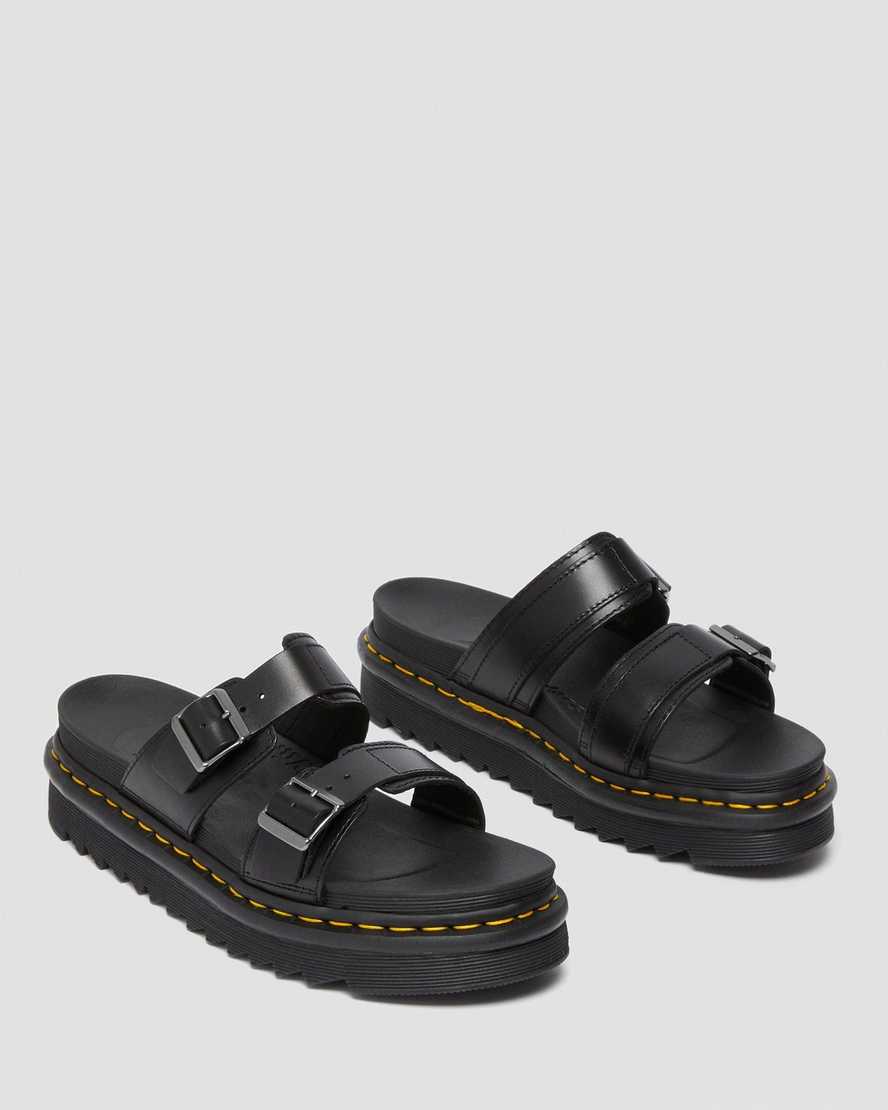 schwarze dr. martens myles brando herren-sandalen mit schnalle